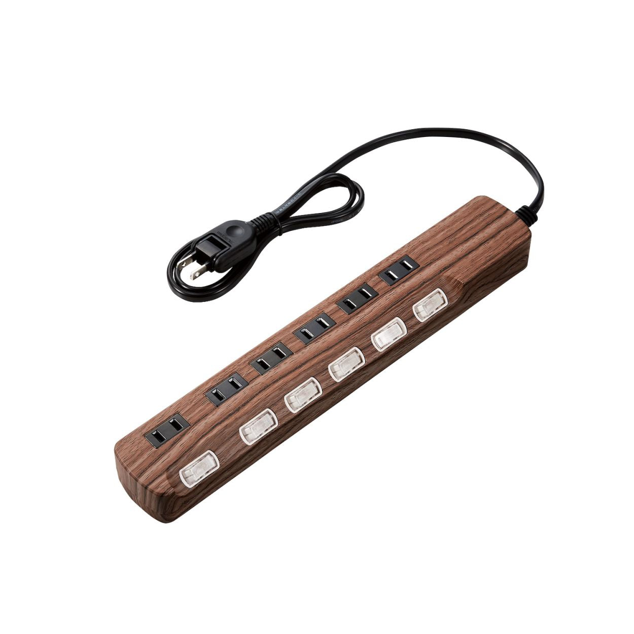 エレコム 雷ガードタップ 個別スイッチ ホコリシャッター付 6口 1m 2m 3m