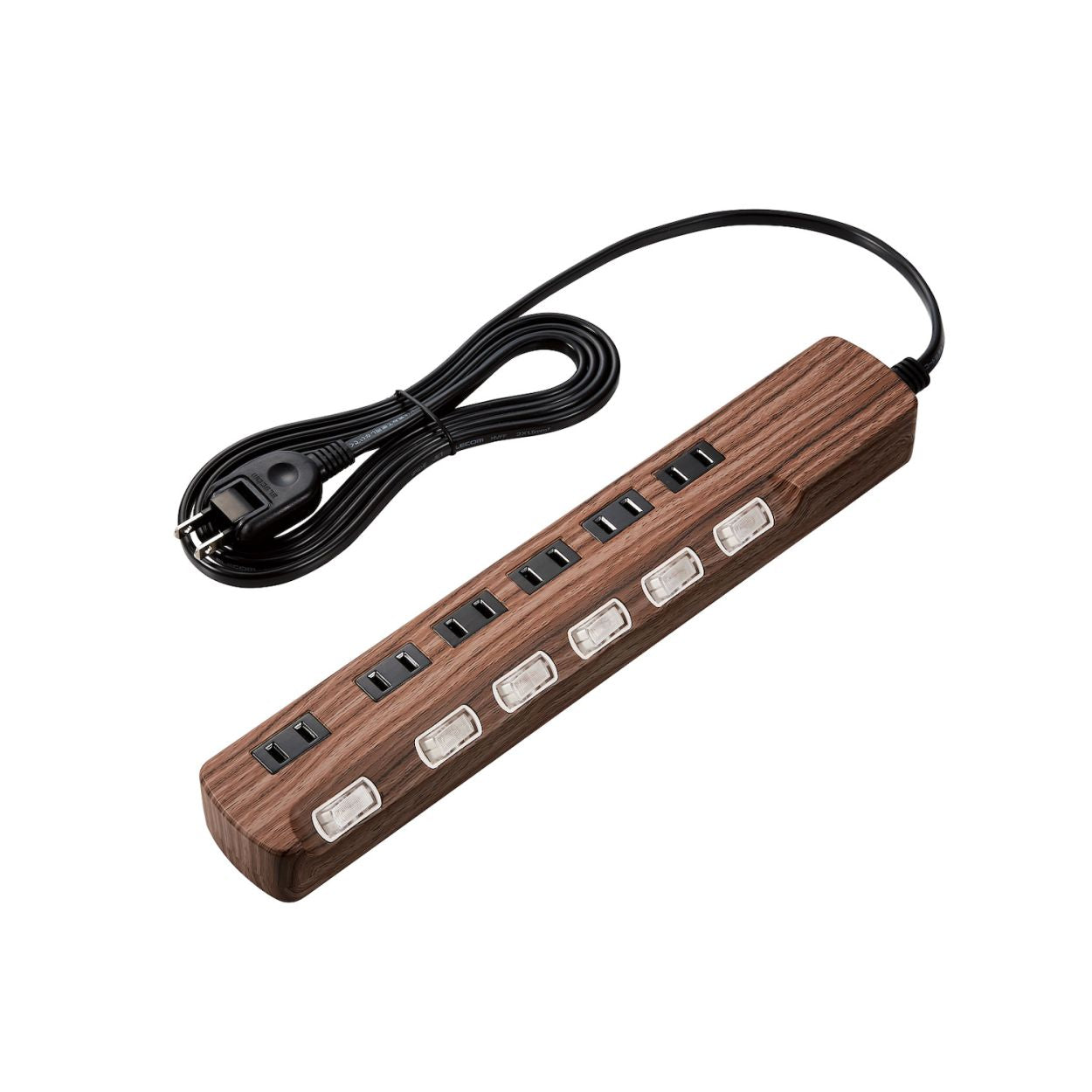 エレコム 雷ガードタップ 個別スイッチ ホコリシャッター付 6口 1m 2m 3m
