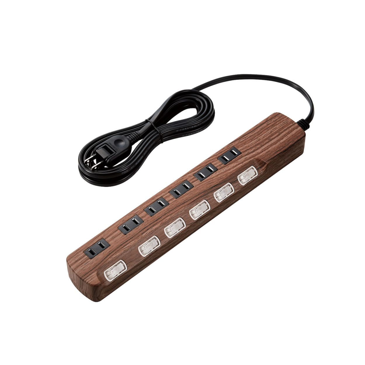 エレコム 雷ガードタップ 個別スイッチ ホコリシャッター付 6口 1m 2m 3m