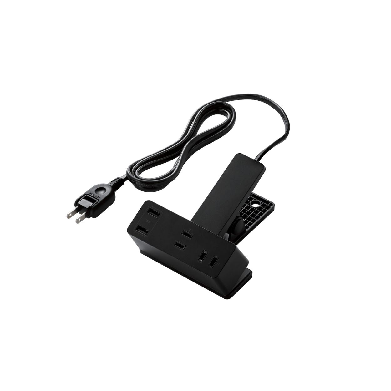 エレコム USBクリップタップ 雷サージ付 ホコリシャッター付 3個口 スイングプラグ USBA×2 2.4A 1.5m 3m