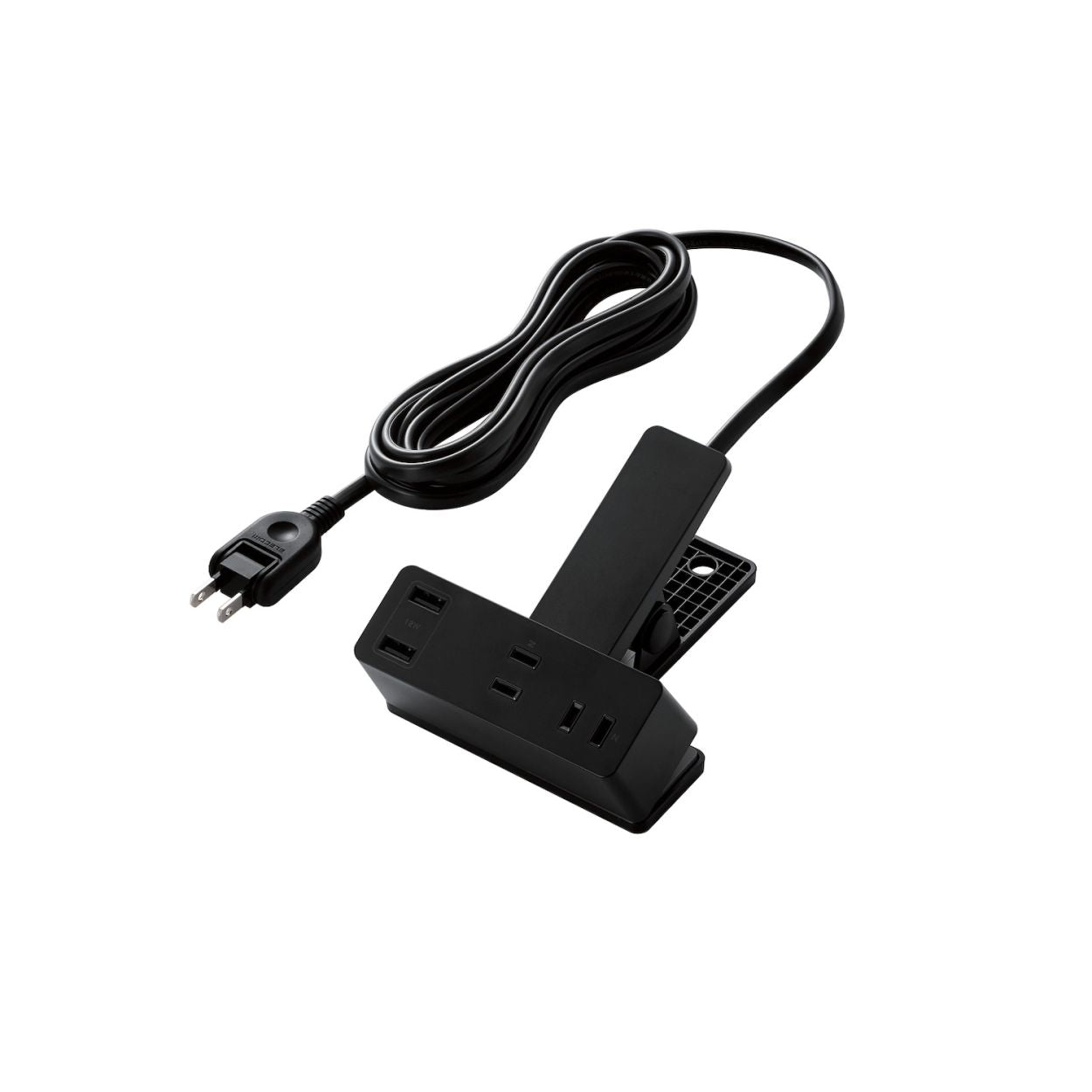 エレコム USBクリップタップ 雷サージ付 ホコリシャッター付 3個口 スイングプラグ USBA×2 2.4A 1.5m 3m