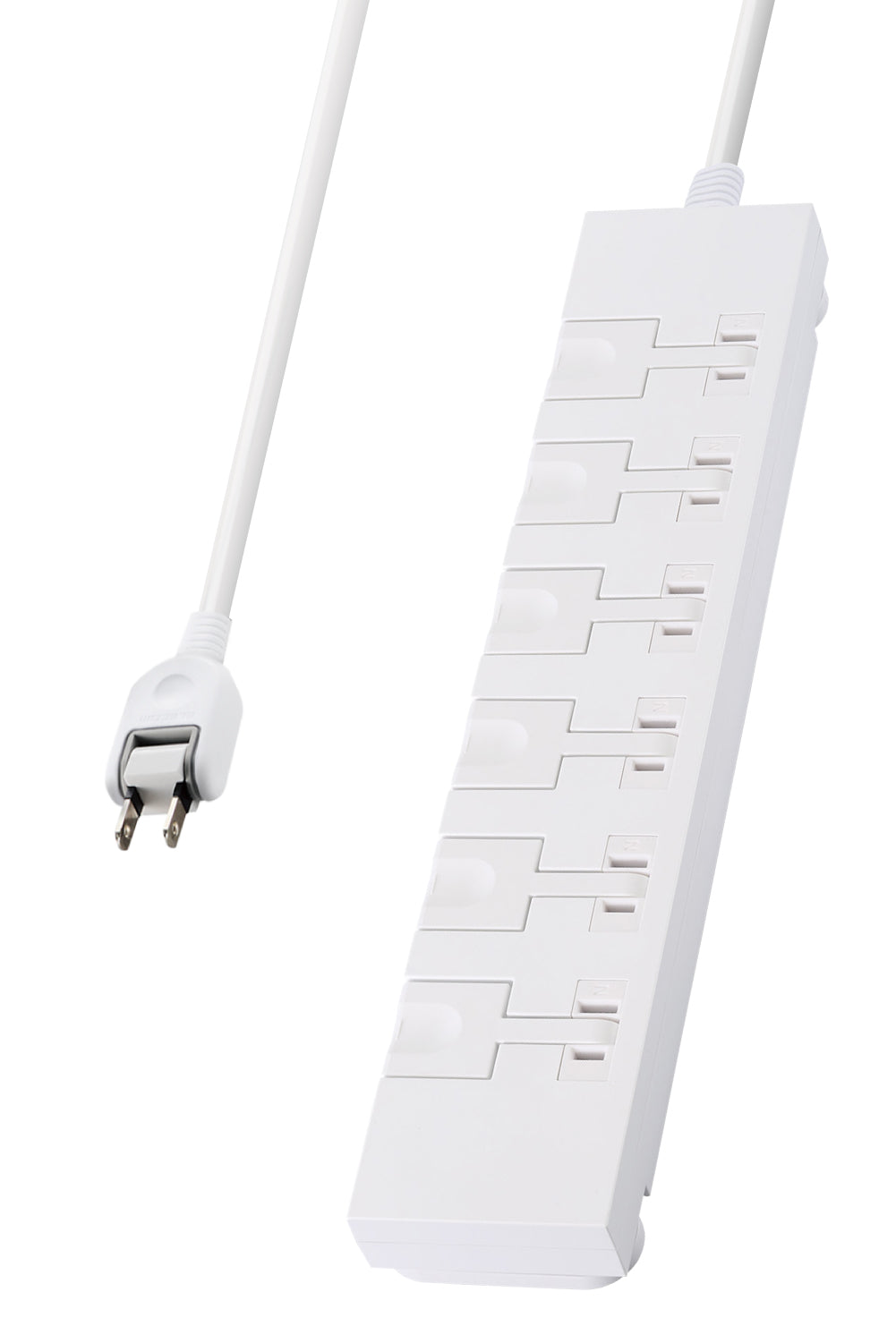 エレコム イージーリリースタップ マグネット付き 雷サージ付 ホコリシャッター付 6口 スイングプラグ 2m