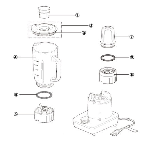 ☆パーツ☆ミルつきガラスミキサー/TMX55A – テスコムオンラインショップ