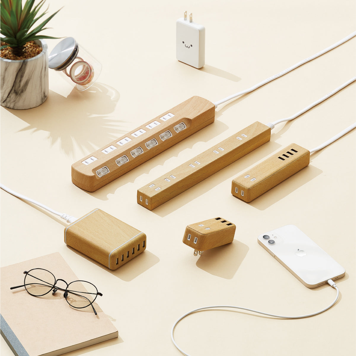 エレコム 雷ガードタップ 個別スイッチ ホコリシャッター付 6口 1m 2m 3m