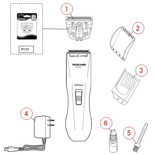 ☆パーツ☆電気バリカン/TC316 – テスコムオンラインショップ