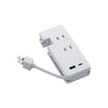 エレコム 電源タップ USBタップ ケーブル収納 12W USB-Aメス2ポート 15W USB-Aメス1ポート Type-C(USB-C)1ポート