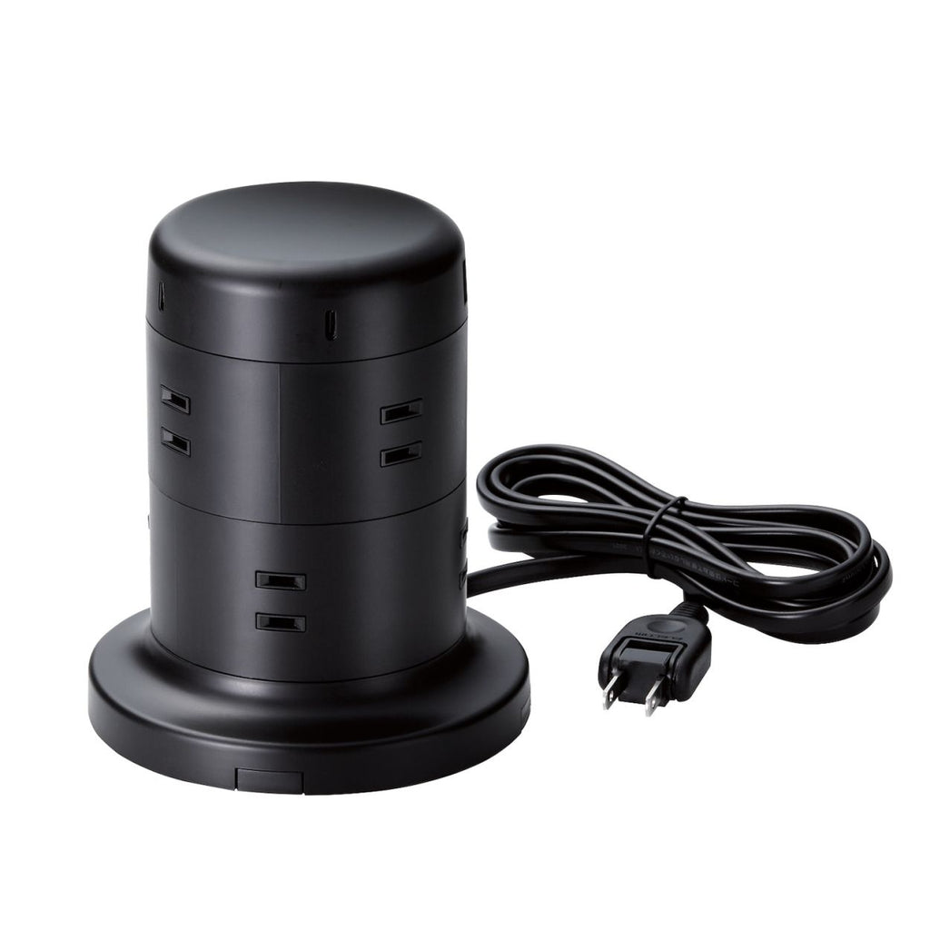 エレコム タワー型タップ ホコリ防止シャッター付 固定可能 合計45W USB-Aメス 3ポート USB-Cメス 2ポート 8口 12口