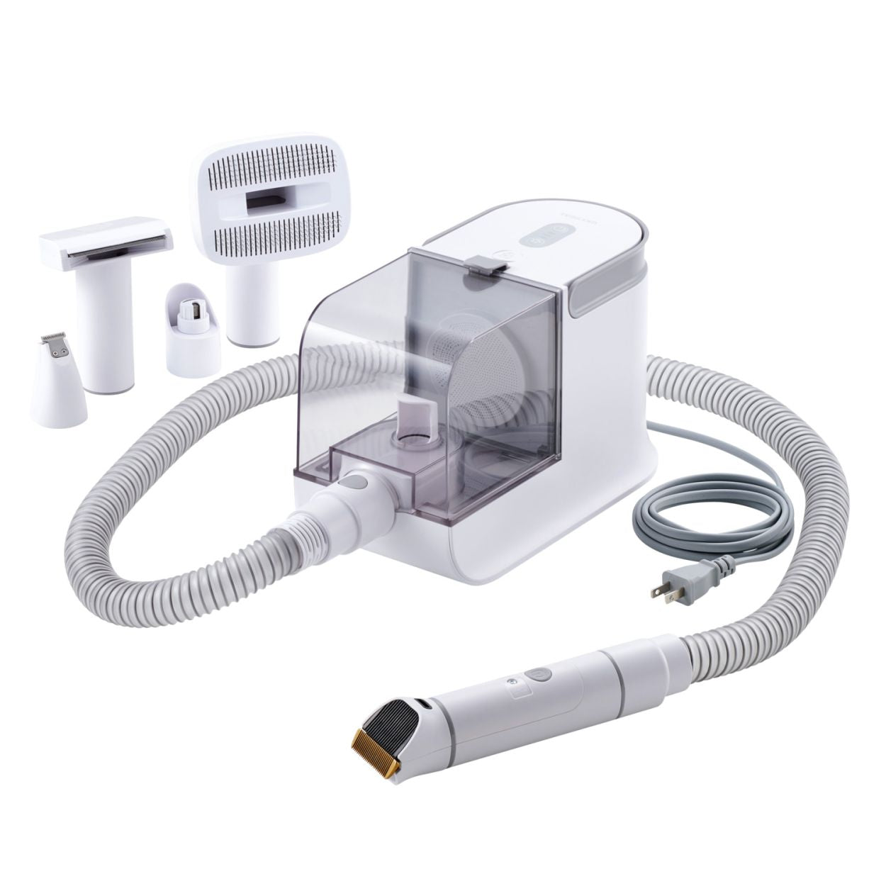 ペット用トリミング・グルーミングキット/5in1/吸引力3段階/給電式/PET-TK03WH