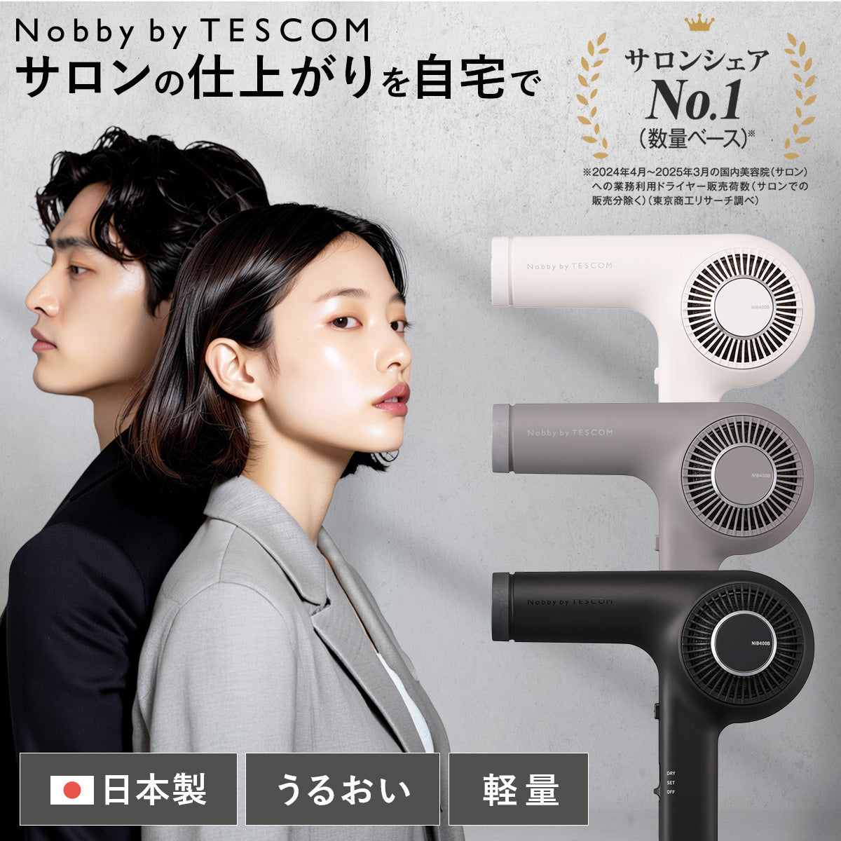 プロフェッショナル トライバランスイオン™ヘアドライヤー/ NIB400B
